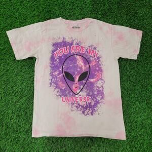 Funny Alien Tie-Dye Shirt Small 19x26 You-Are-My-Universe